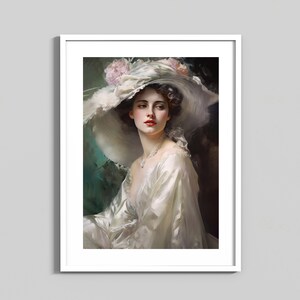 Vintage Woman in Large Hat | Instant Digital Download |printable ...