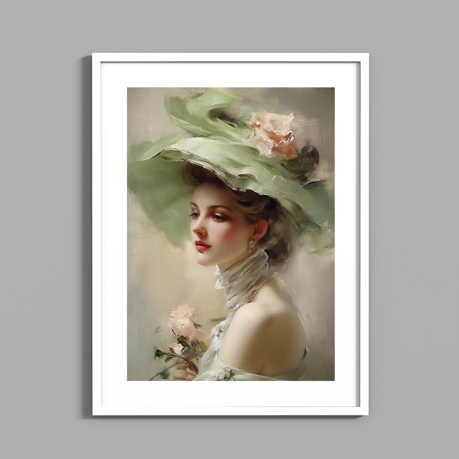 Vintage Woman in Large Hat | Instant Digital Download |printable ...