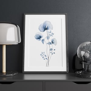 Estampados botánicos vintage suaves de flores y plantas / Ilustraciones botánicas minimalistas en acuarela / Estilo herbario antiguo / Descarga digital
