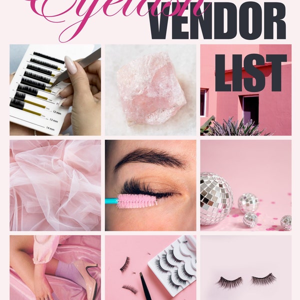 Vendor List for Eyelash Technicians- startup business-makeup list- small INSTANT DOWNLOAD, Edit in Canva, Templates for Buyers and Sellers