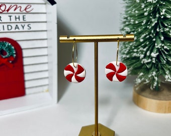 candy twist hoops | polymer clay earrings
