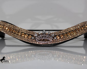 GOLD CRYSTAL browband with crown