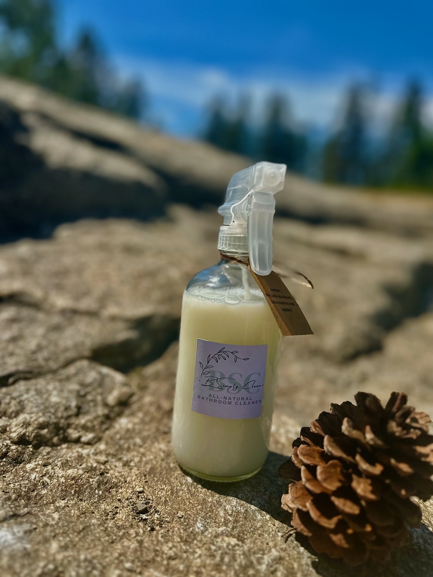 Allnatural Bathroom Cleaning Spray 16 Oz Glass Bottle Etsy