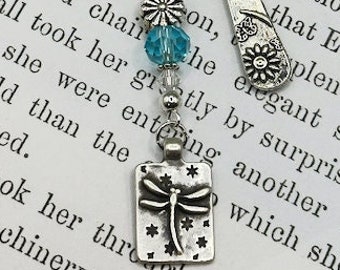 Dragonfly Bookmark, Unique Beaded Bookmark, Shepherd Hook Bookmark, Book Lovers Gift