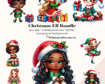 24 Christmas elves Clipart, Christmas clipart, elves clipart, Christmas clipart PNG, winter elf, Christmas cards, crafts and sublimation