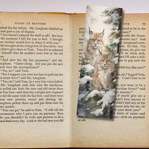 Lynx Rising Bookmark 20 Winter Woodland Animal Bookmark, Printable Bookmarks Digital ...