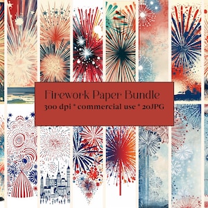 20 JULY 4TH Scrapbook Pages, Retro Fourth July Seamless Repeat Pattern, Backgrounds, Printable Digital Paper, Patriotic Paper, Fireworks