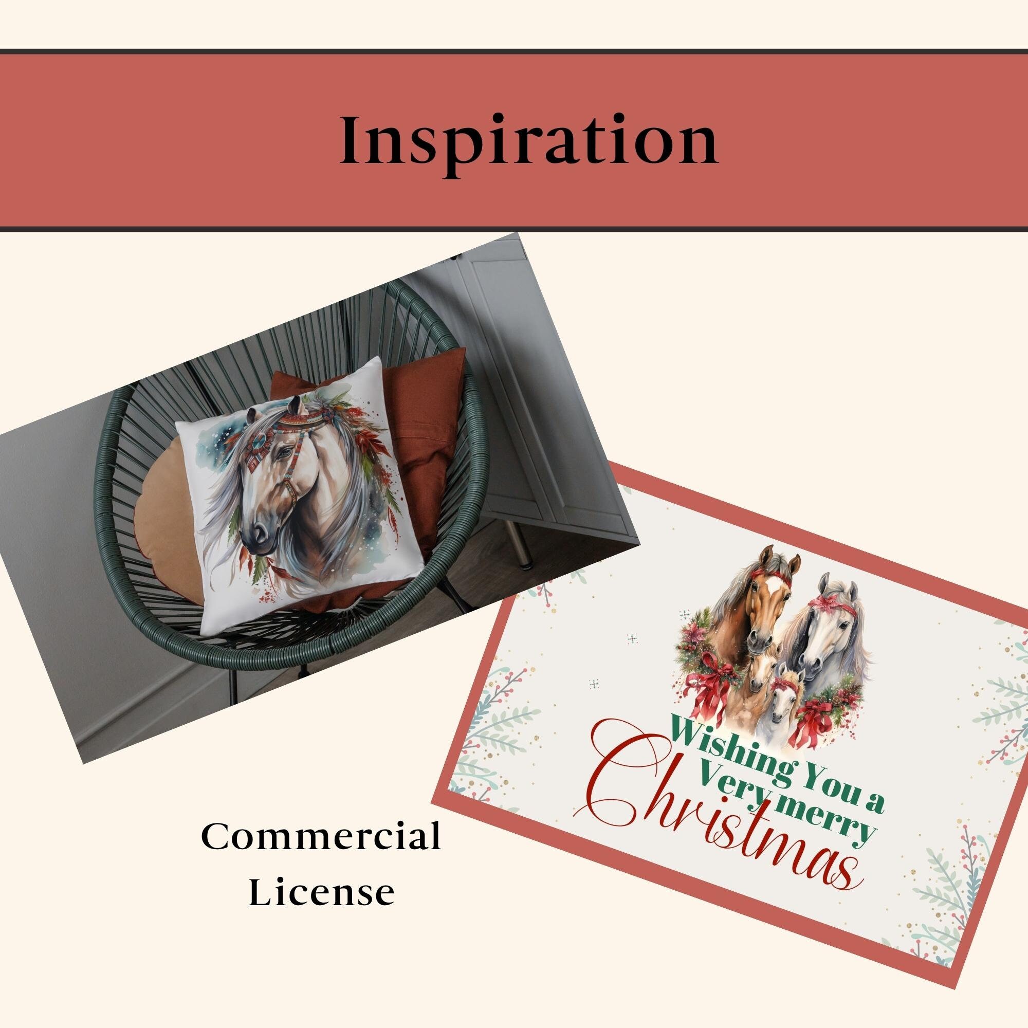 29 Christmas Horse PNG Collection, Clipart Set, Watercolor Sublimation ...