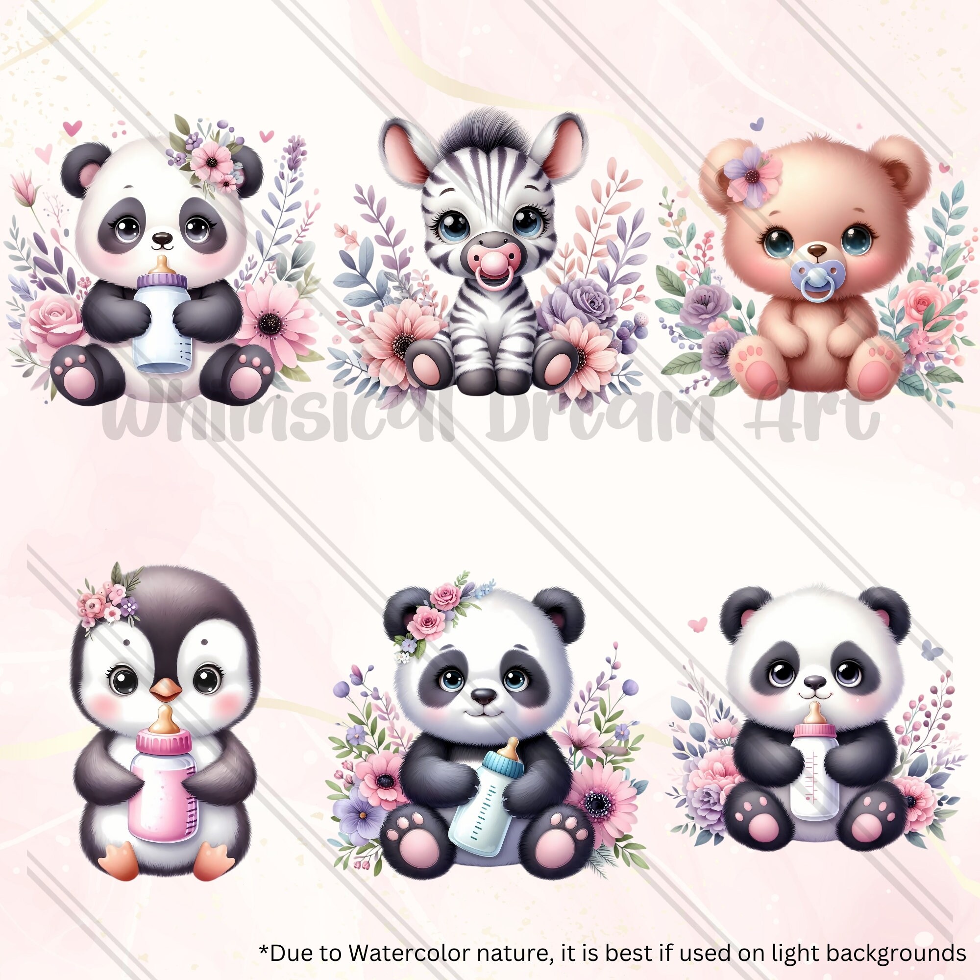 30 Watercolor Cute Baby Animal Clipart, Animals Png, Baby Images ...