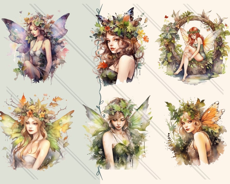 24 PNG Watercolor Forest Fairy Clipart | Beautiful Fairies Clipart ...