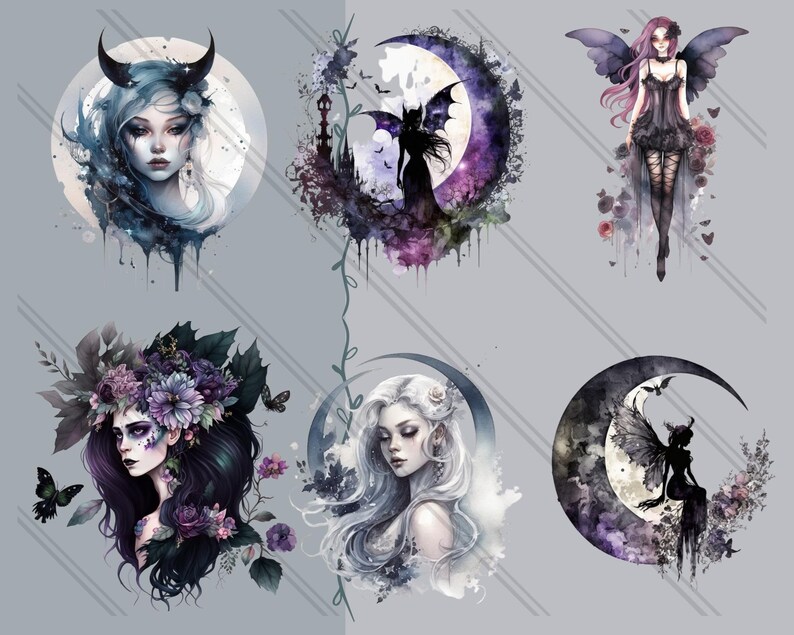 39 PNG Watercolor Gothic Fairy Clipart | Beautiful Fairies Clipart ...