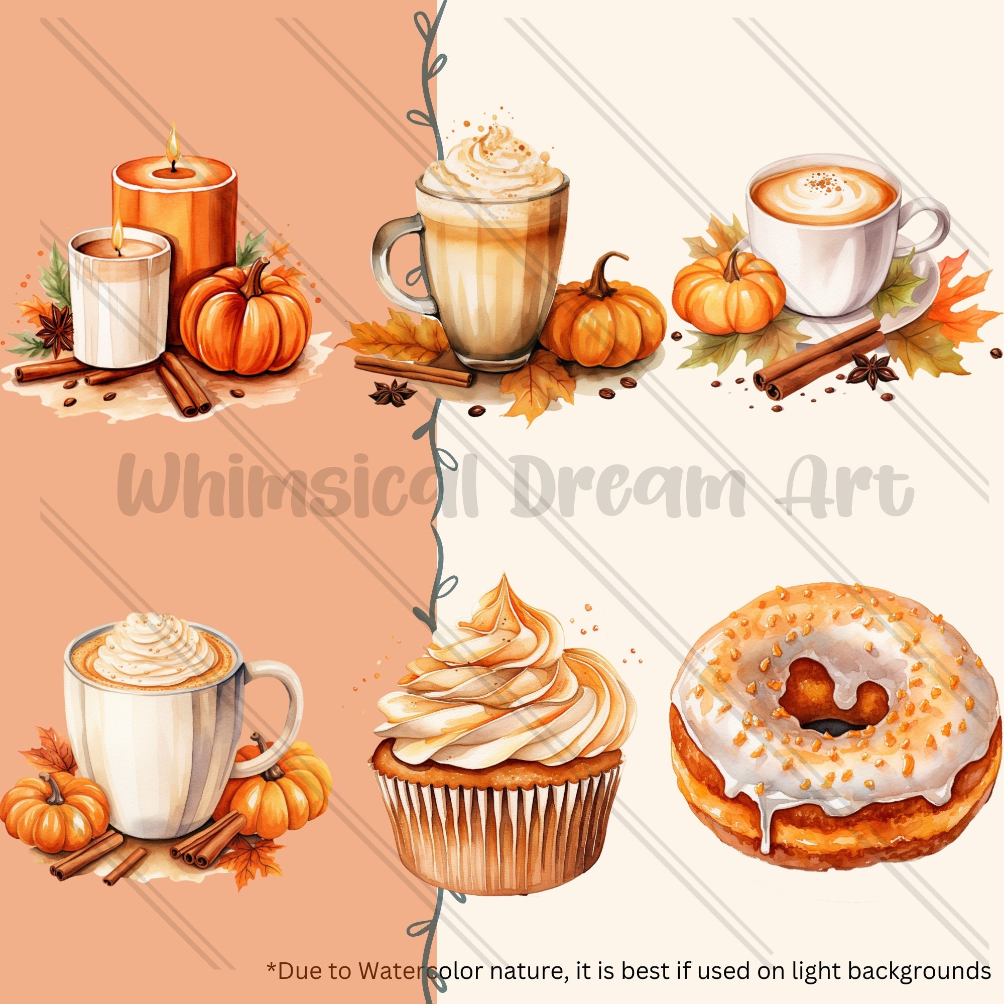 29 Watercolor Pumpkin Spice Clipart Bundle, Cozy Fall Images, Pumpkins ...