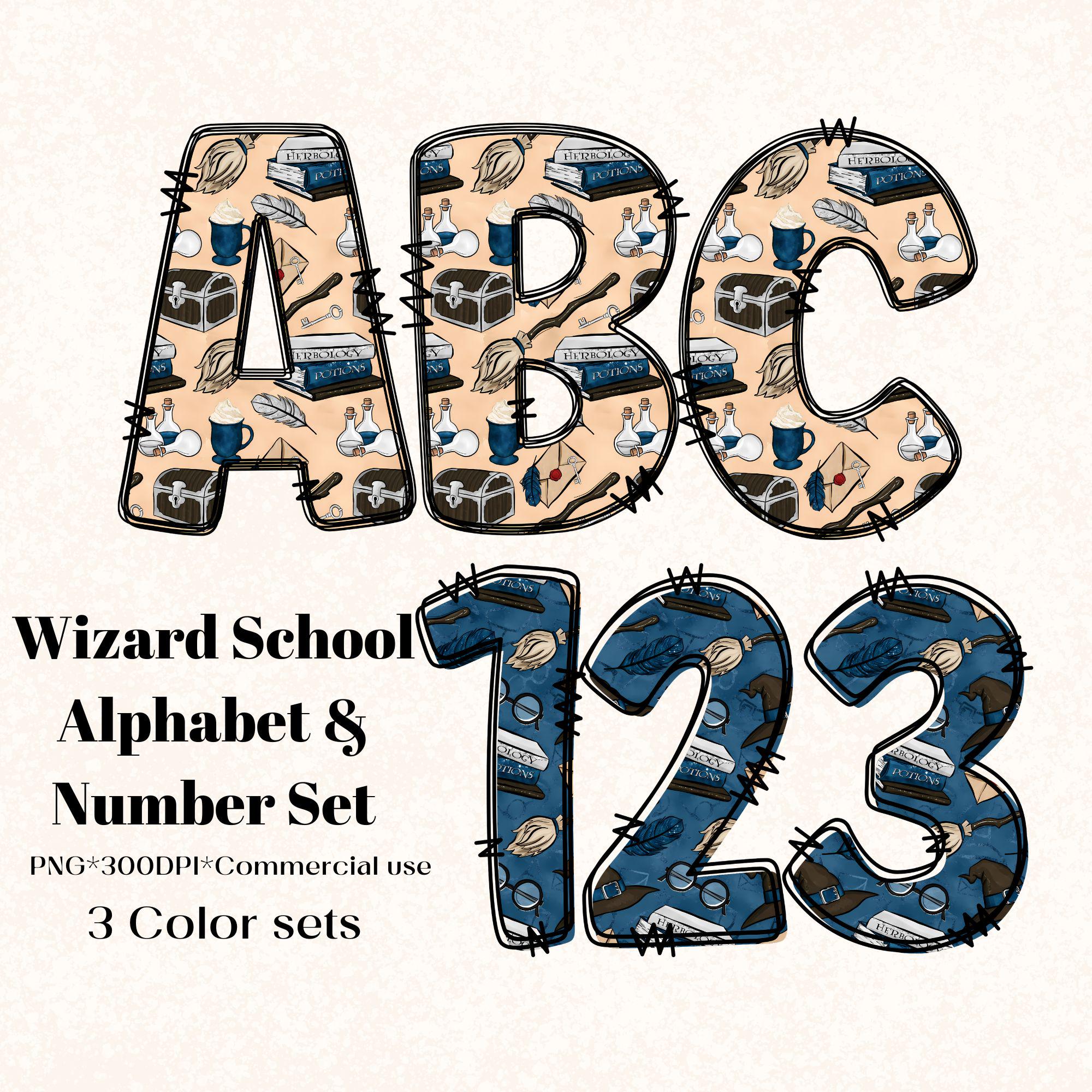 Wizard School Clipart Decorative Letters for Commercial Use Digital Art ...