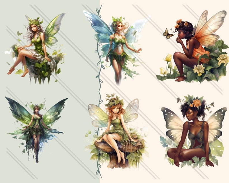 24 PNG Watercolor Forest Fairy Clipart | Beautiful Fairies Clipart ...