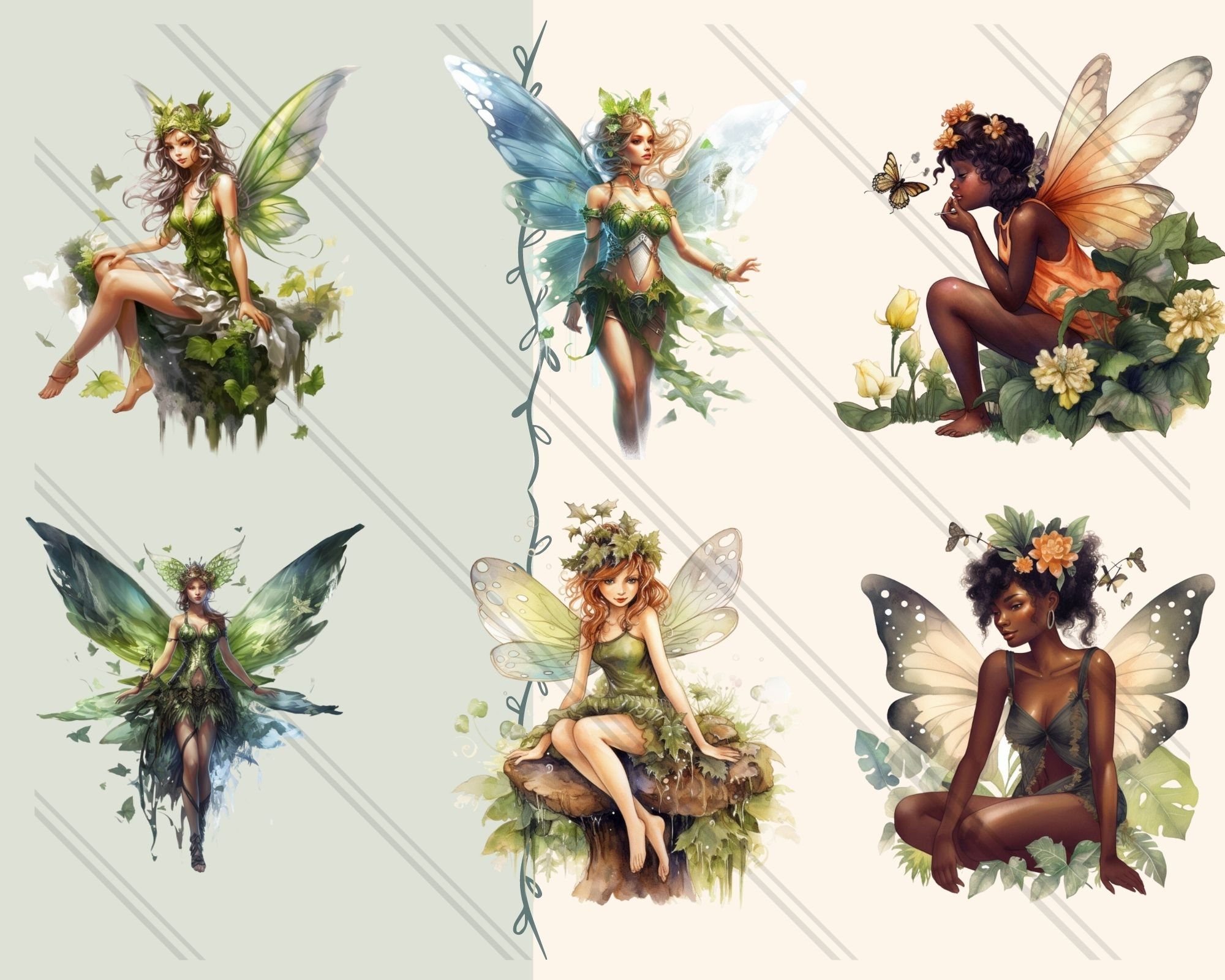 24 PNG Watercolor Forest Fairy Clipart | Beautiful Fairies Clipart ...