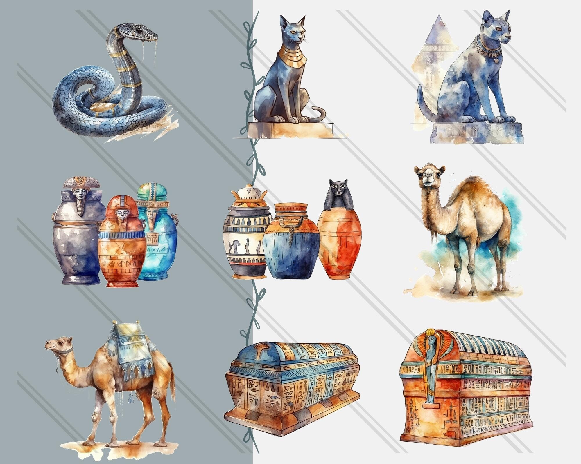 43 PNG Watercolor Fantasy Ancient Egypt Clipart Ancient - Etsy