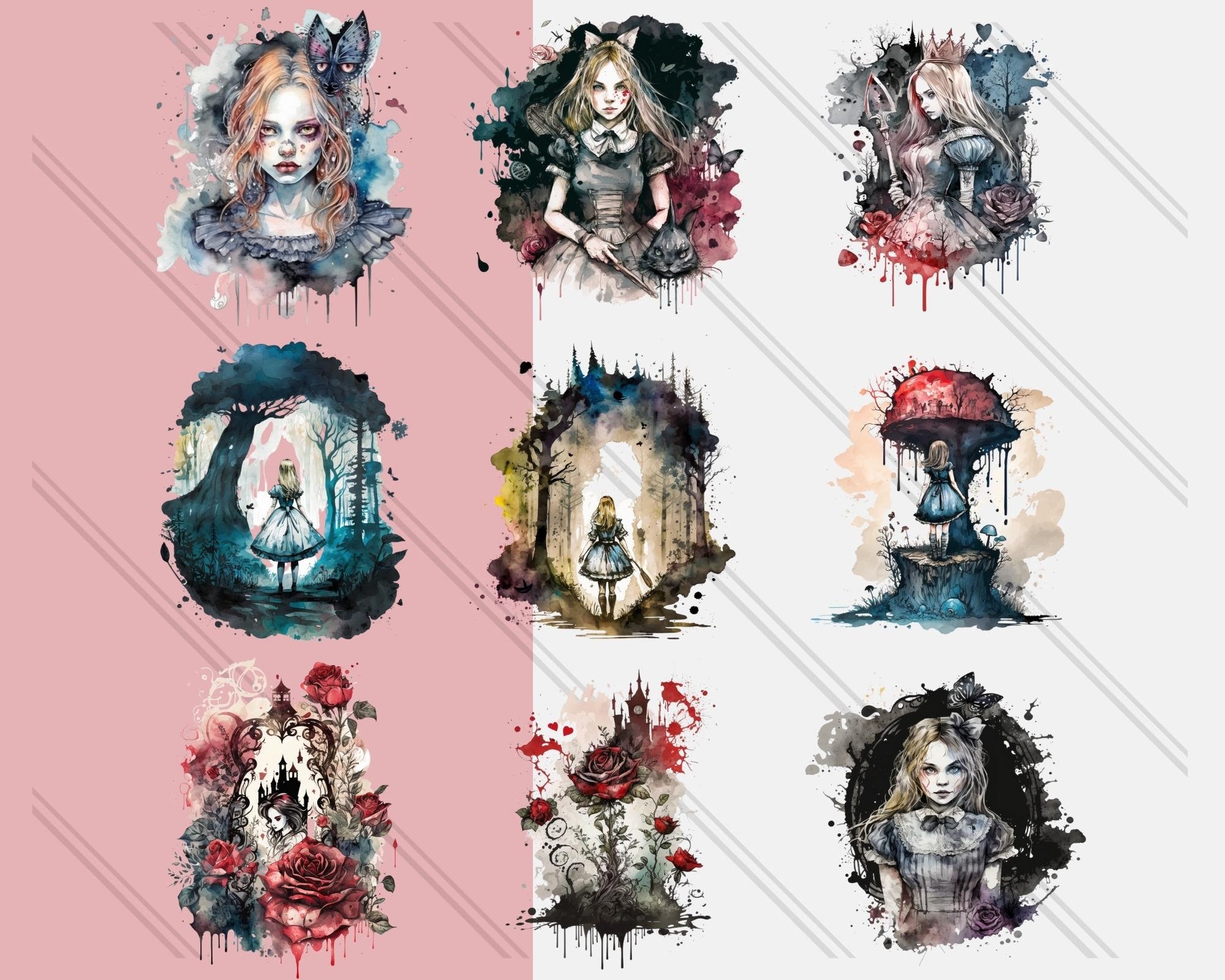 42 PNG Watercolour Gothic Alice in Wonderland Clipart, Alice in ...