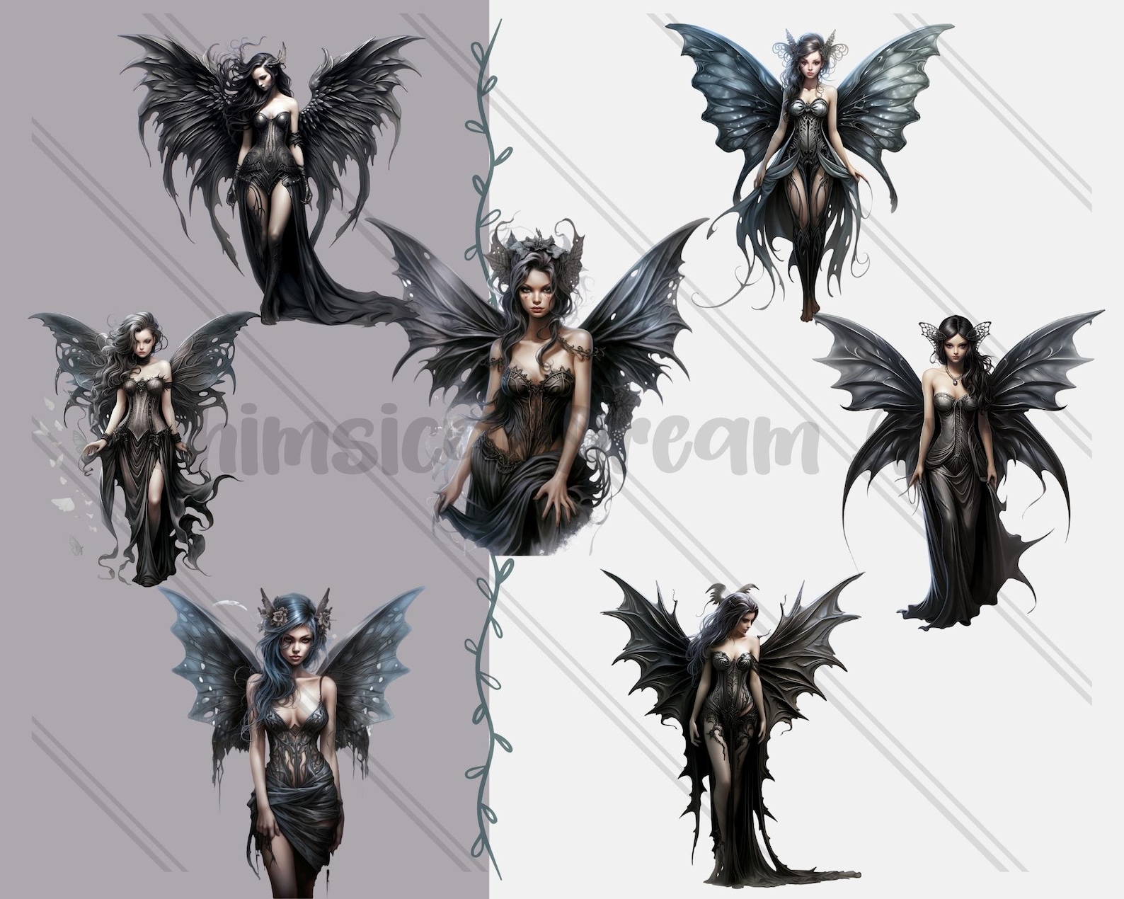 25 PNG Watercolor Gothic Fairy Clipart | Beautiful Fairies Clipart ...