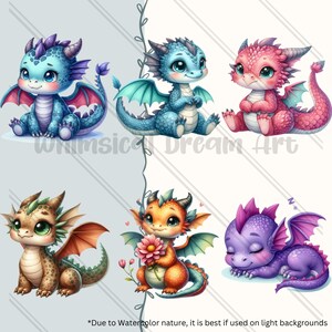 36 PNG 水彩かわいいドラゴン クリップアート、ドラゴン画像、かわいいドラゴン、かわいい動物、ファンタジー、カード作成、スクラップブック、ジャンク ジャーナル、工芸品 画像 6