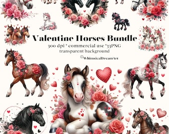 27 Christmas Ponies PNG Collection, Horse Clipart Set, Watercolor Horse ...