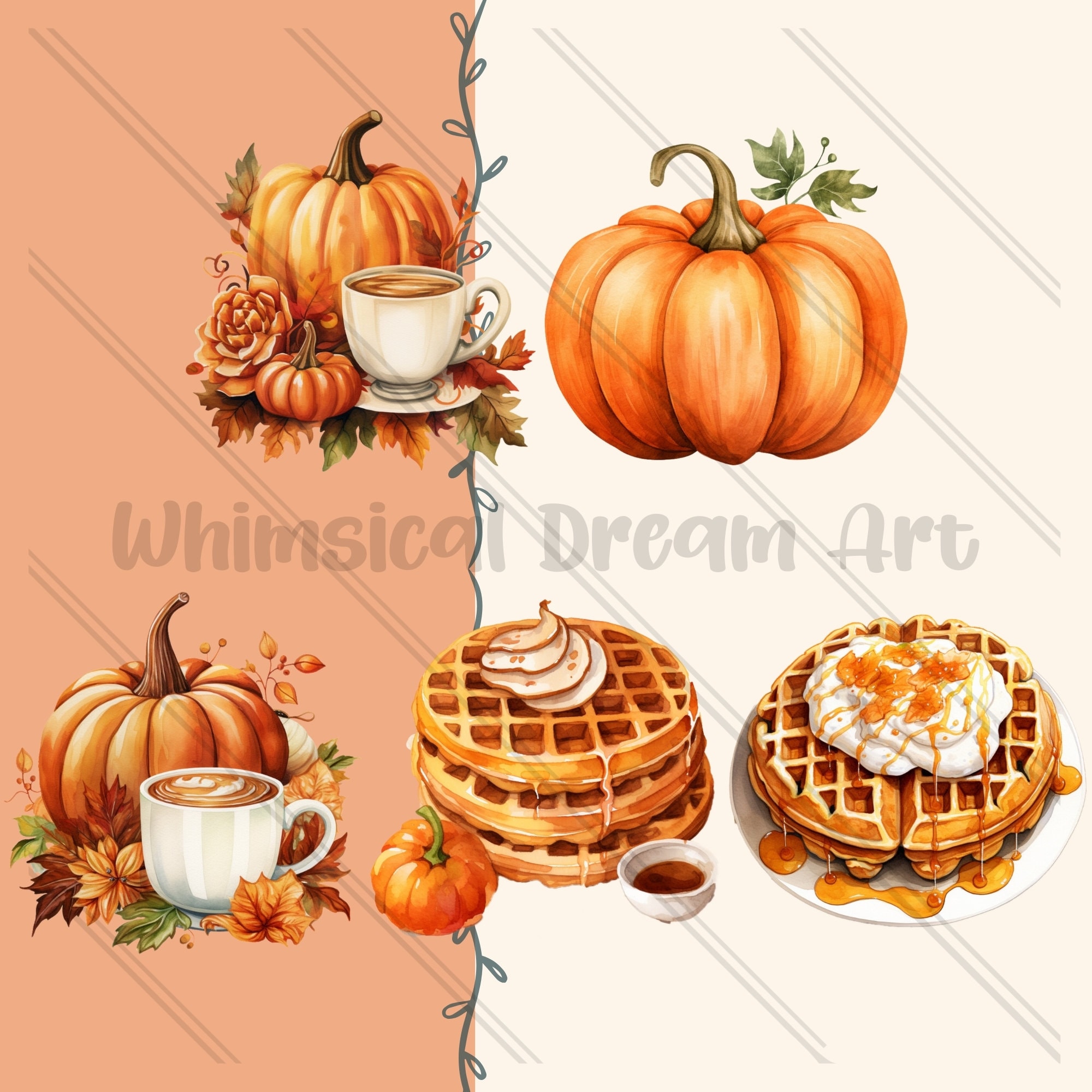 29 Watercolor Pumpkin Spice Clipart Bundle, Cozy Fall Images, Pumpkins ...
