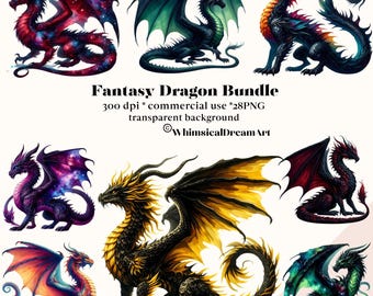 28 Fantasy Dragons Clipart Bundle, dragon PNG, Fantasy PNG, Fantasy Clipart, Fantasy Art, Role play clipart, Mythical clipart,commercial use