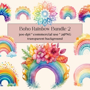 25 Clipart de arco-íris, clipart de arco-íris em aquarela, arco-íris de fundo, PNG de arco-íris, clipart brilhante, aquarela digital. Uso comercial gratuito.