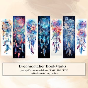 24 Celestial Dreamcatcher Lesezeichen Designs, druckbare Lesezeichen digitaler Download, Sublimieren, Drucken und Schneiden, Lesezeichen Bündel, Magisch