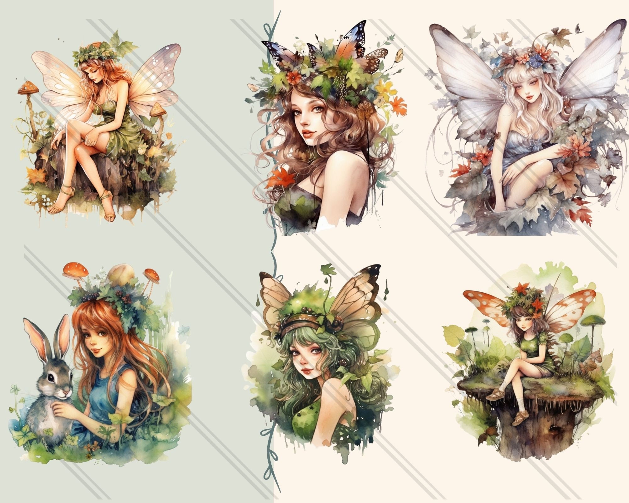 24 PNG Watercolor Forest Fairy Clipart | Beautiful Fairies Clipart ...