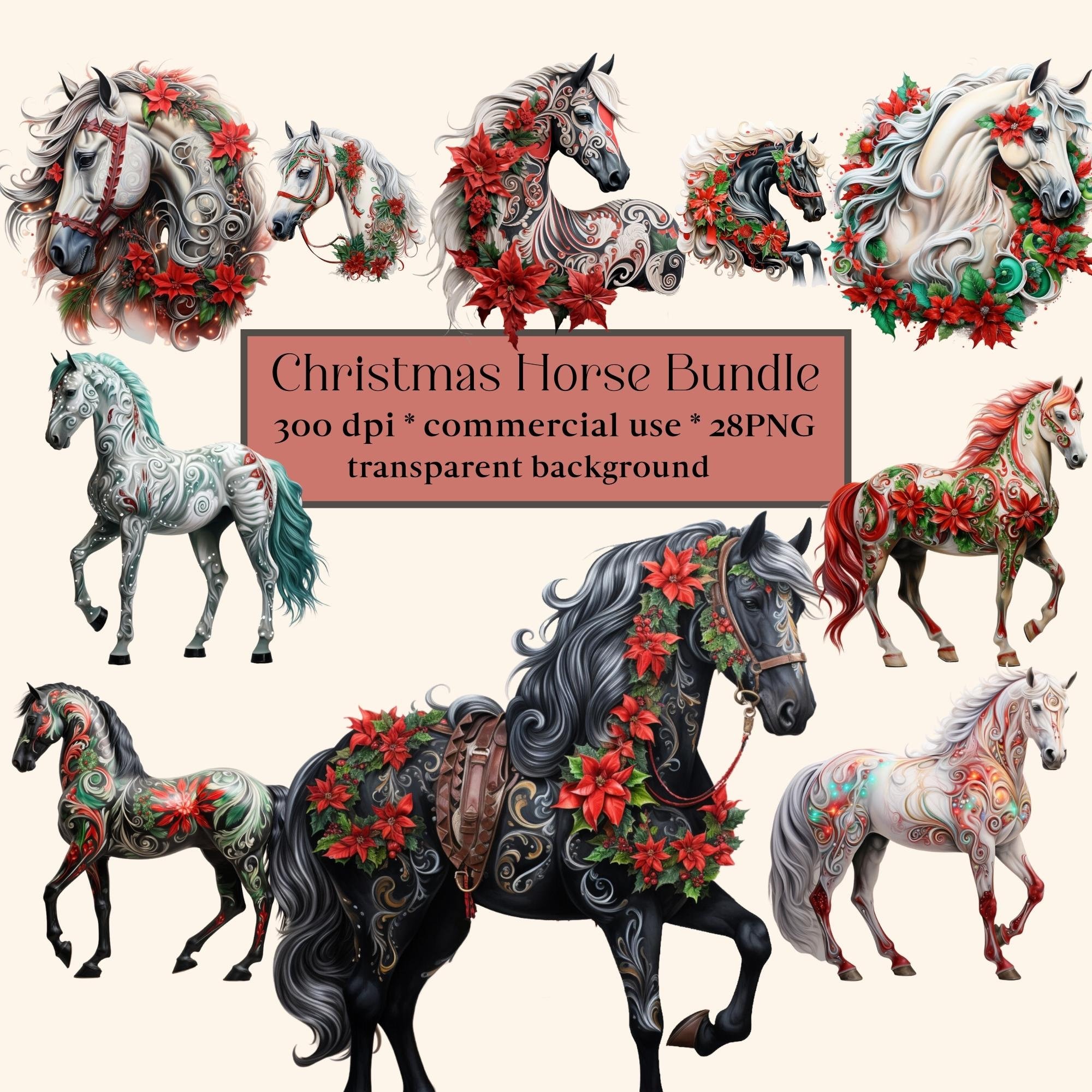 28 Christmas Horse PNG Collection Horse Clipart Set Etsy