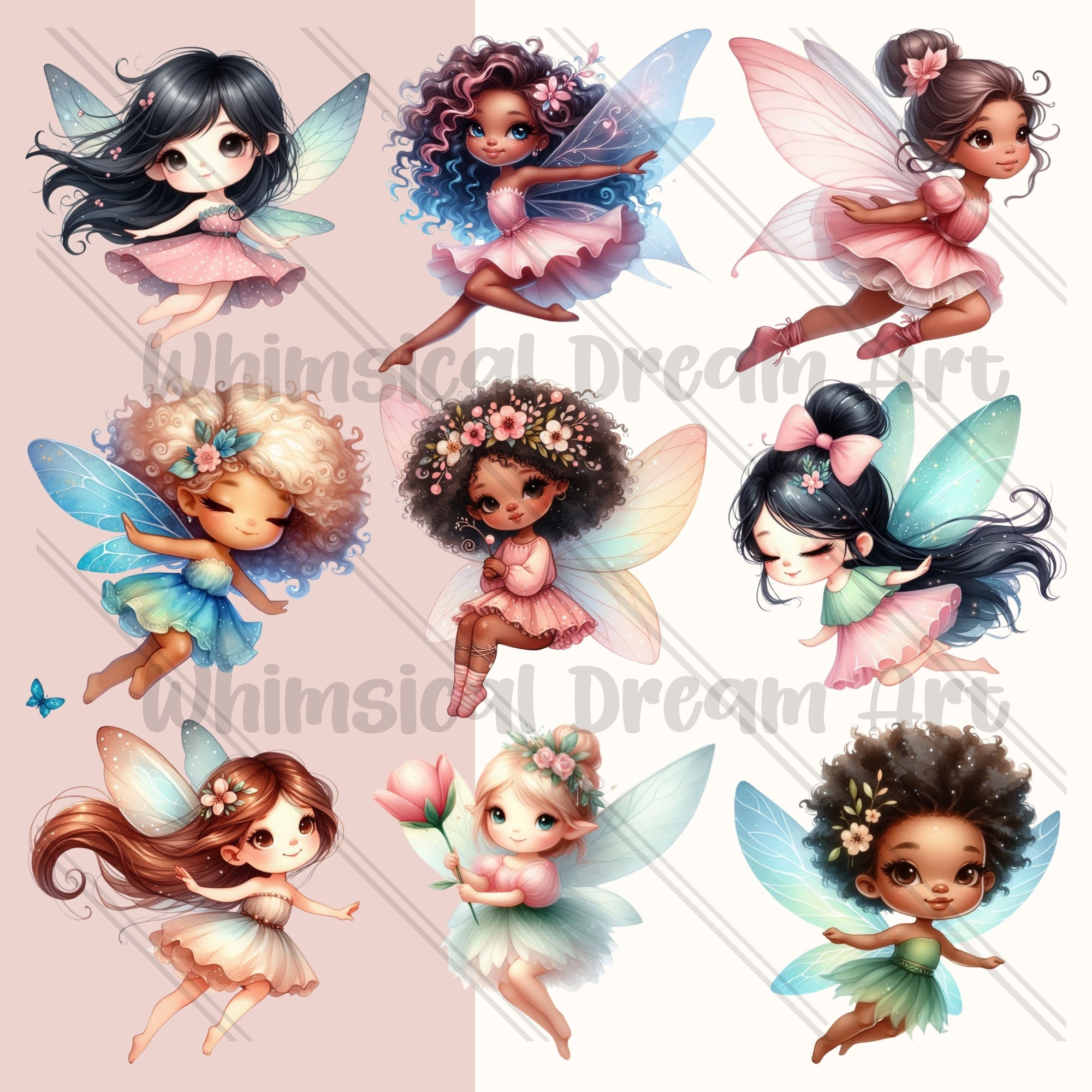41 Cute Fairy Garden Watercolor Clipart, Fairies PNG Clipart, Floral ...