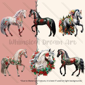 28 Christmas Horse PNG Collection, Horse Clipart Set, Watercolor Horse ...