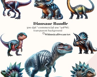 30 Watercolor Dinosaurs Clipart, Dino theme baby party printables, Cute Dinosaur Clip Art, Dino Party, Realistic Dinosaur decor boy, T-Rex