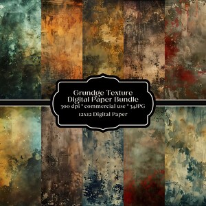 34 Grunge Texture Vintage paper bundle, Distressed Pages, Background, Vintage Ephemera, Download Junk Journal, Scrapbooking, Card Making