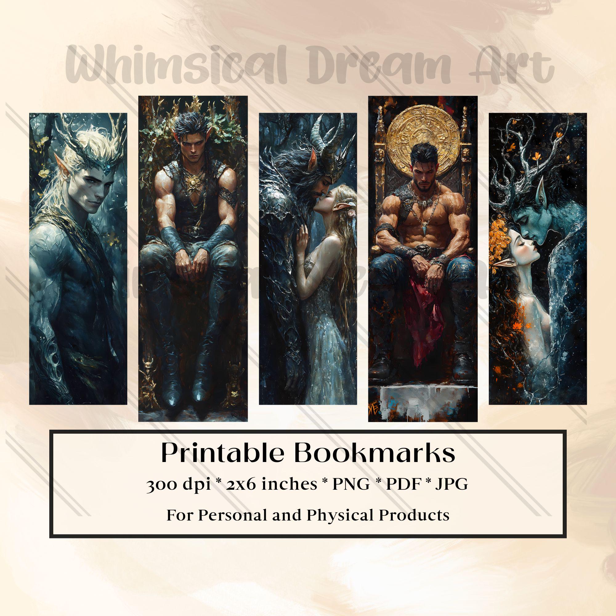22 Dark Fae Prince Bookmark Designs, Printable Bookmarks Digital ...