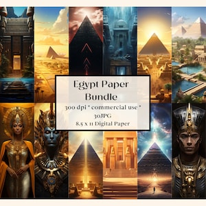 30 Egypt Landscape Digital Paper, Ancient Egyptian Ruins Background, Mythology Ephemera Landscape Backdrop, Fantasy Backdrop, Junk Journal