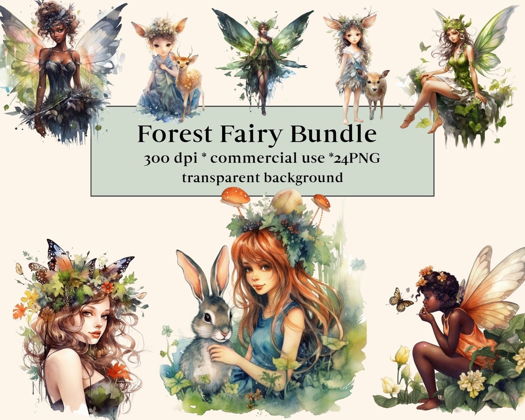24 PNG Watercolor Forest Fairy Clipart | Beautiful Fairies Clipart ...