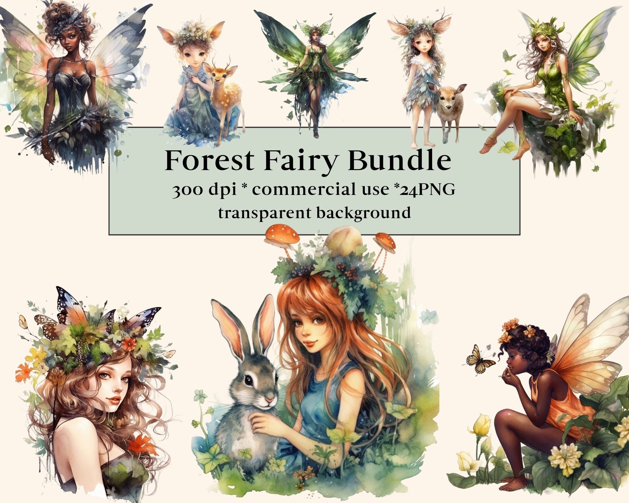 24 PNG Watercolor Forest Fairy Clipart | Beautiful Fairies Clipart ...