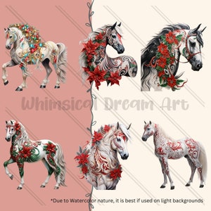 28 Christmas Horse PNG Collection, Horse Clipart Set, Watercolor Horse ...