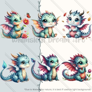 36 PNG 水彩かわいいドラゴン クリップアート、ドラゴン画像、かわいいドラゴン、かわいい動物、ファンタジー、カード作成、スクラップブック、ジャンク ジャーナル、工芸品 画像 7