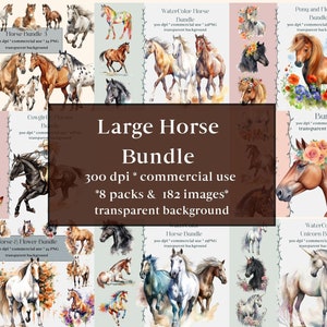 183 Horse PNG Collection | Horse Clipart Set | Watercolor Horse Sublimation Designs | Western Clipart | Farm Animals PNG | Discount Bundle