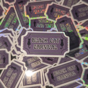 Black Cat Carnival Ticket Sticker image 2