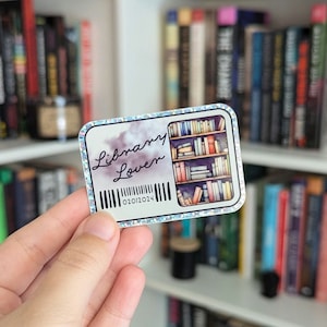 Pegatina para tarjeta de biblioteca "Amante de la biblioteca"