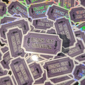 Black Cat Carnival Ticket Sticker image 3