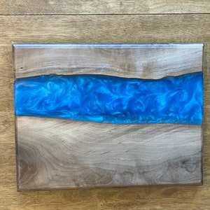 Black Walnut and Resin River/ Charcuterie board  12&quot; x 16&quot;