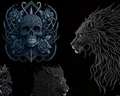Digital Tattoo Art Designs - Instant Download for Wearable Art on T-Shirts, Custom Clothing, and DIY Fashion - Bonus Download Included!