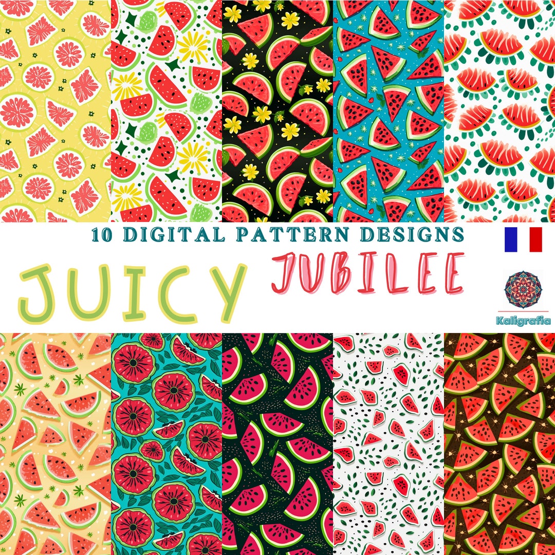 Juicy Jubilee Pack Original Digital Prints Seamless Repeating Etsy