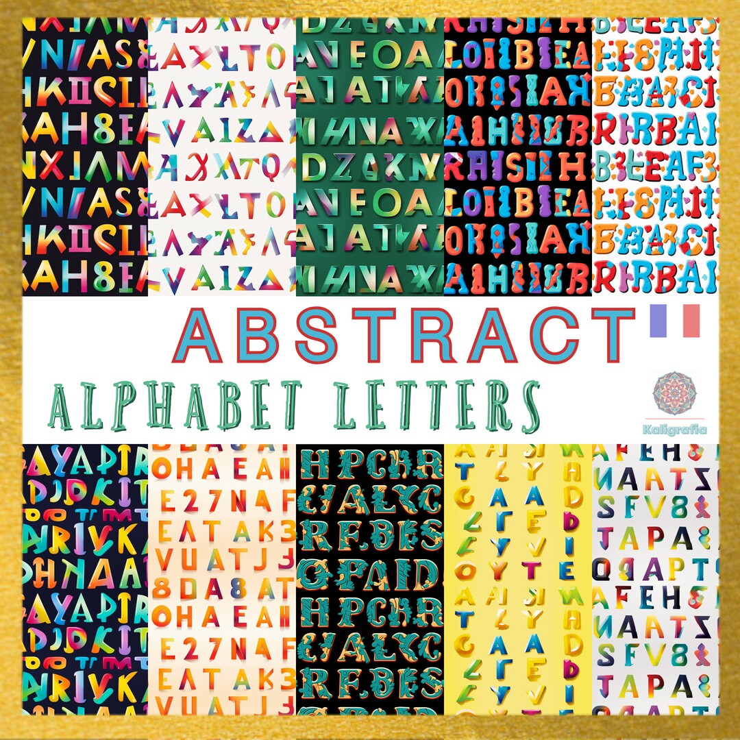 Abstract Alphabet Letters Pack Original Digital Prints Seamless Paper