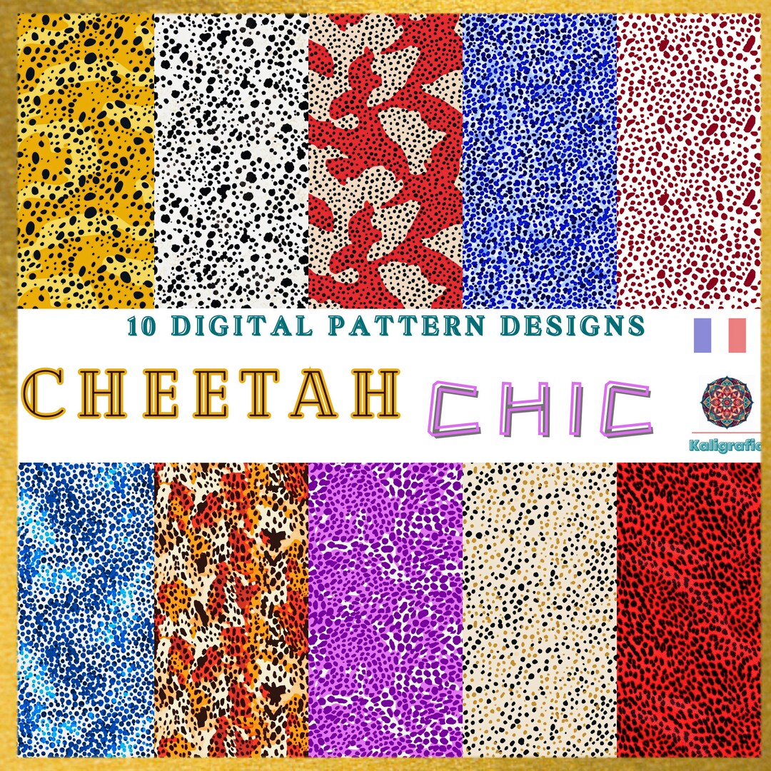 Cheetah Chic Pack Digital Paper Feline Digital Patterns Exotic - Etsy