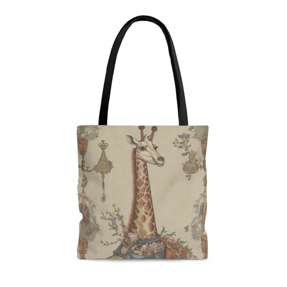 Elegant Giraffe Tote Bag Beach Bag Gift for Her Arts Crafts Tote Weekend Bag Shopping Tote Chandelier Chic Animal High Fashion Etsy